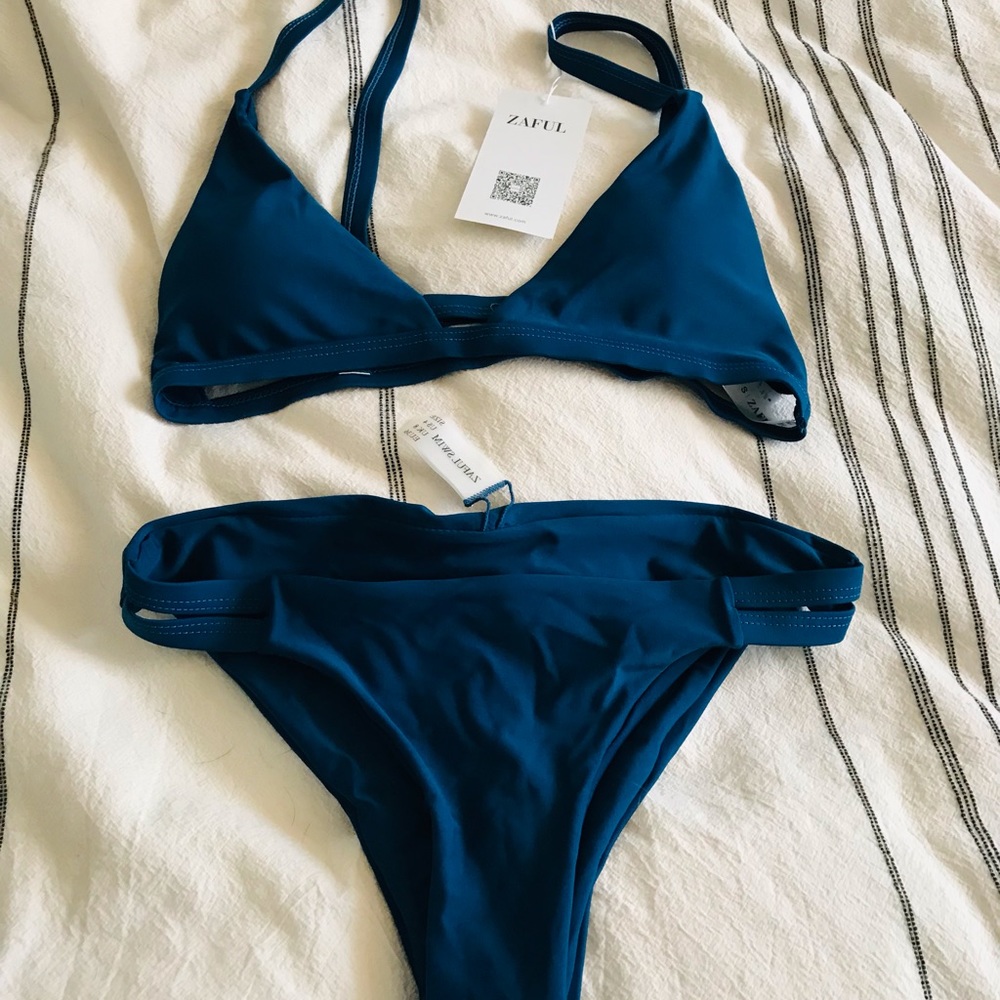 COPY - Zaful 2 Piece Cobalt Teal Blue Bikini Swimsuit